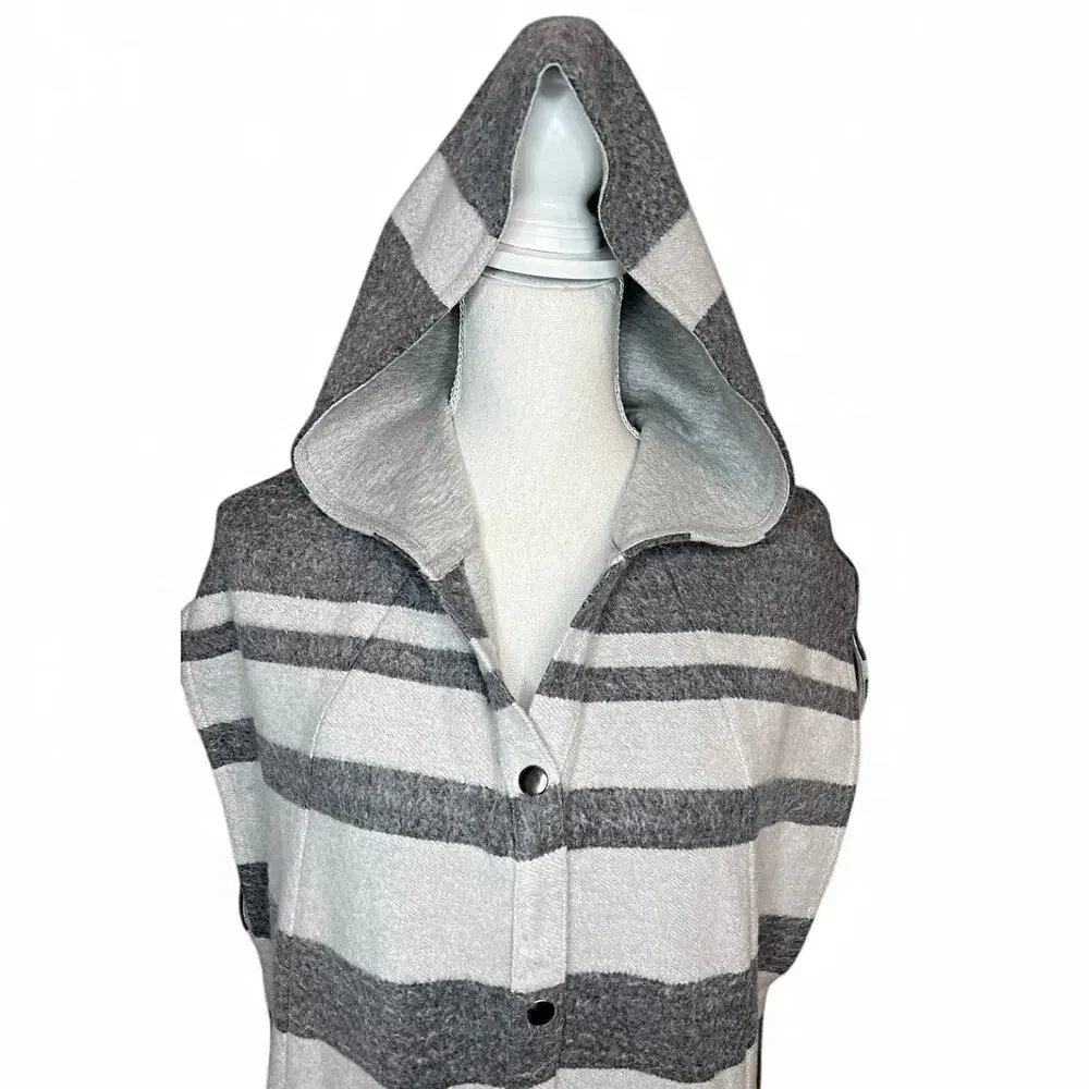 Soft Surroundings Glacier Canyon Excalibur gray Stripe Poncho vest scandi girl - Picture 3 of 9